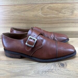 PRONTO UOMO Monk Strap Dress Shoes Mens‎ 11 Brown Cap Toe Square Toe Formal